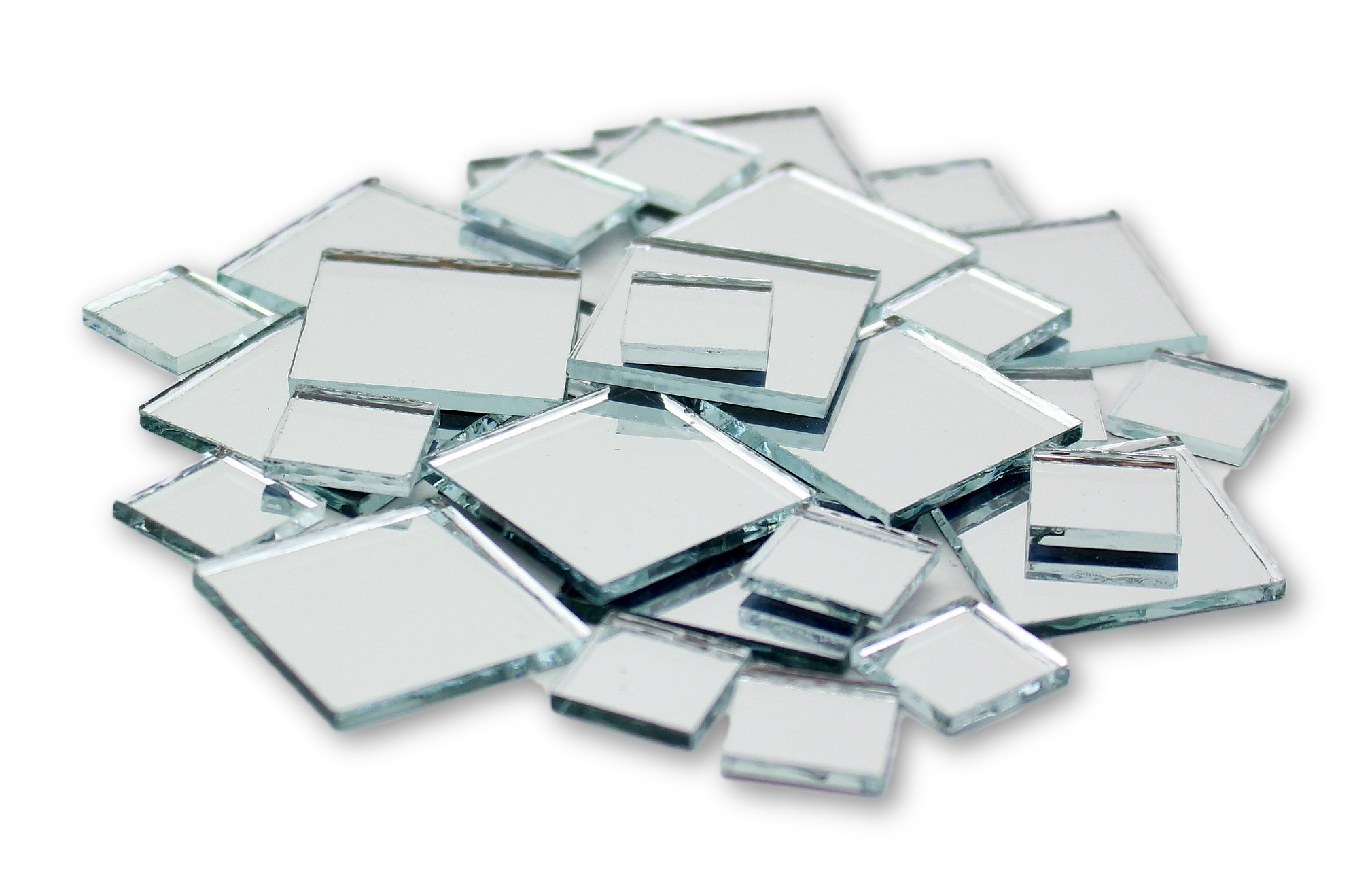 Glass Craft Mini Square Mirrors 1/2 & 1 Inch 25 Pieces Mosaic Mirror Tiles