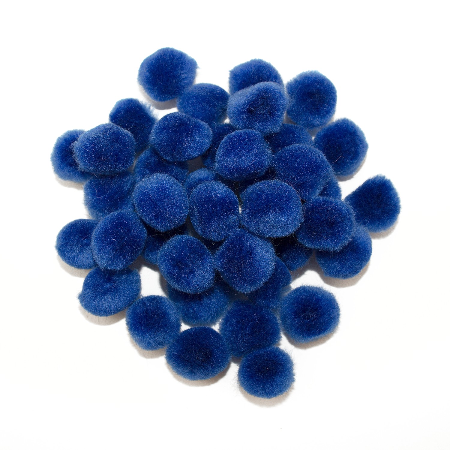 1/2 inch Royal Blue Mini Craft Pom Poms 100 Pieces