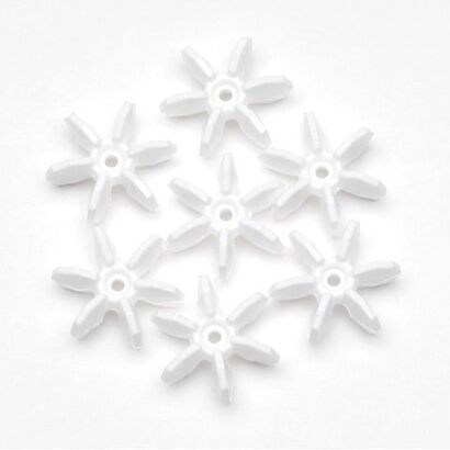 25mm Opaque White Starflake Beads 144 Pieces