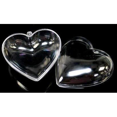 2.5 Inch Clear Plastic Heart Ornaments