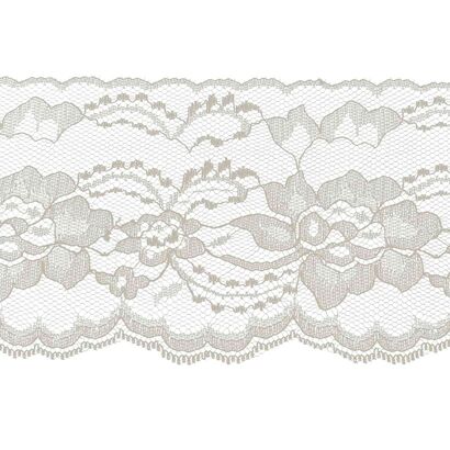 Ivory 4 Inch Wide Flat Lace