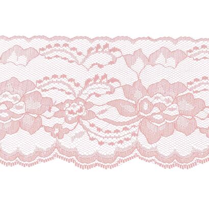 Pink 4 Inch Wide Flat Lace