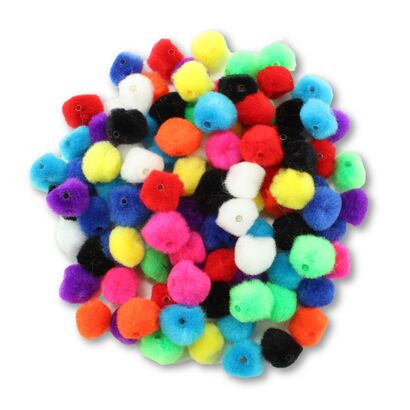 multi color pom pom beads
