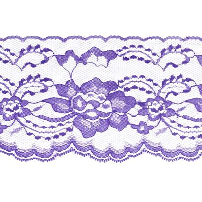 Purple 4 Inch Wide Flat Lace