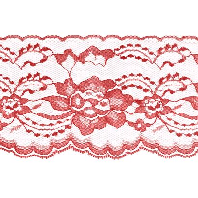 Red 4 Inch Wide Flat Lace