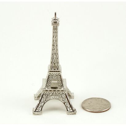 Silver Mini Eiffel Tower Statue Figurine Replica