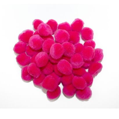 hot pink craft pom pom balls bulk .75 inches